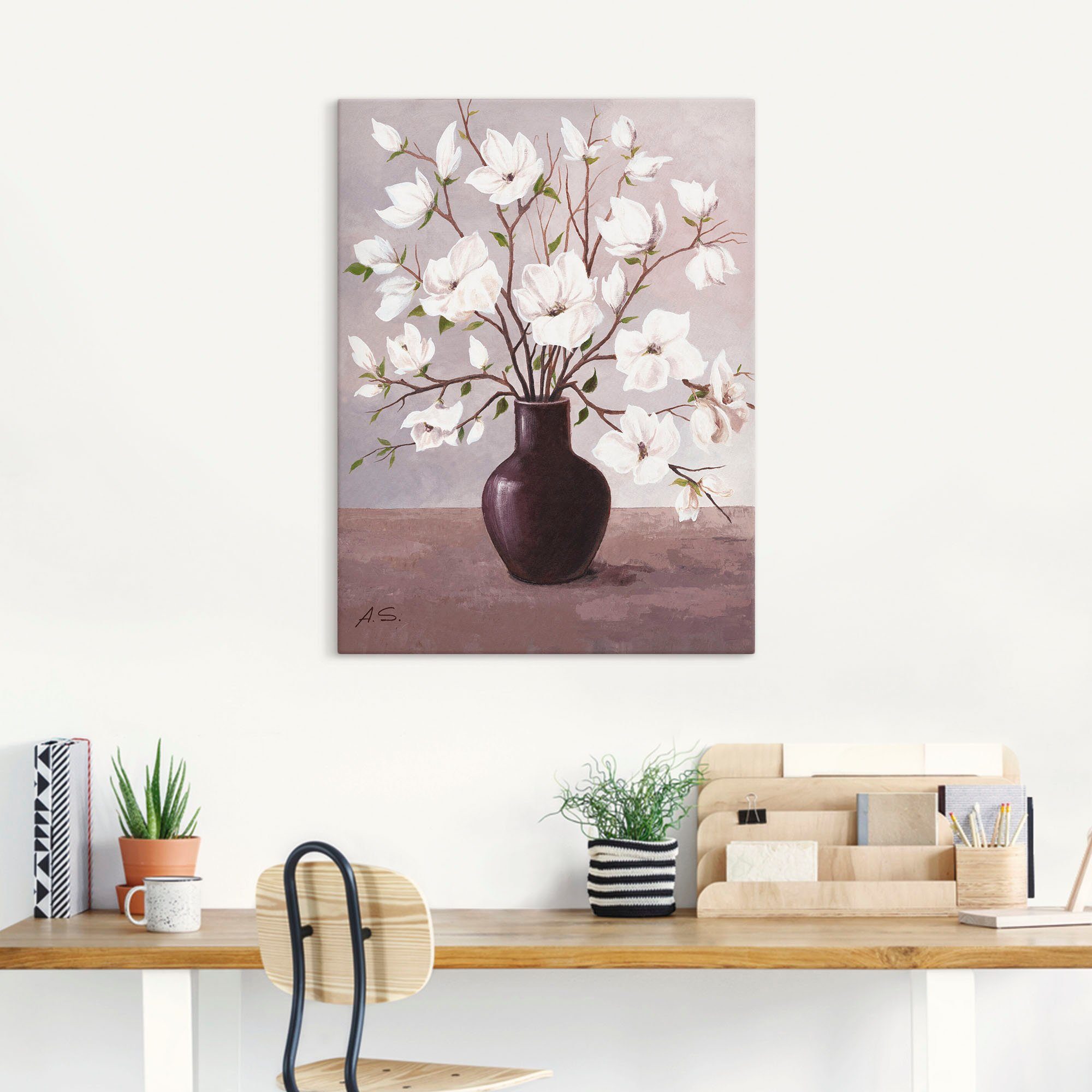 oder als Alubild, Poster Blumen (1 Wandbild versch. Artland St), Wandaufkleber in Größen Leinwandbild, Magnolien,