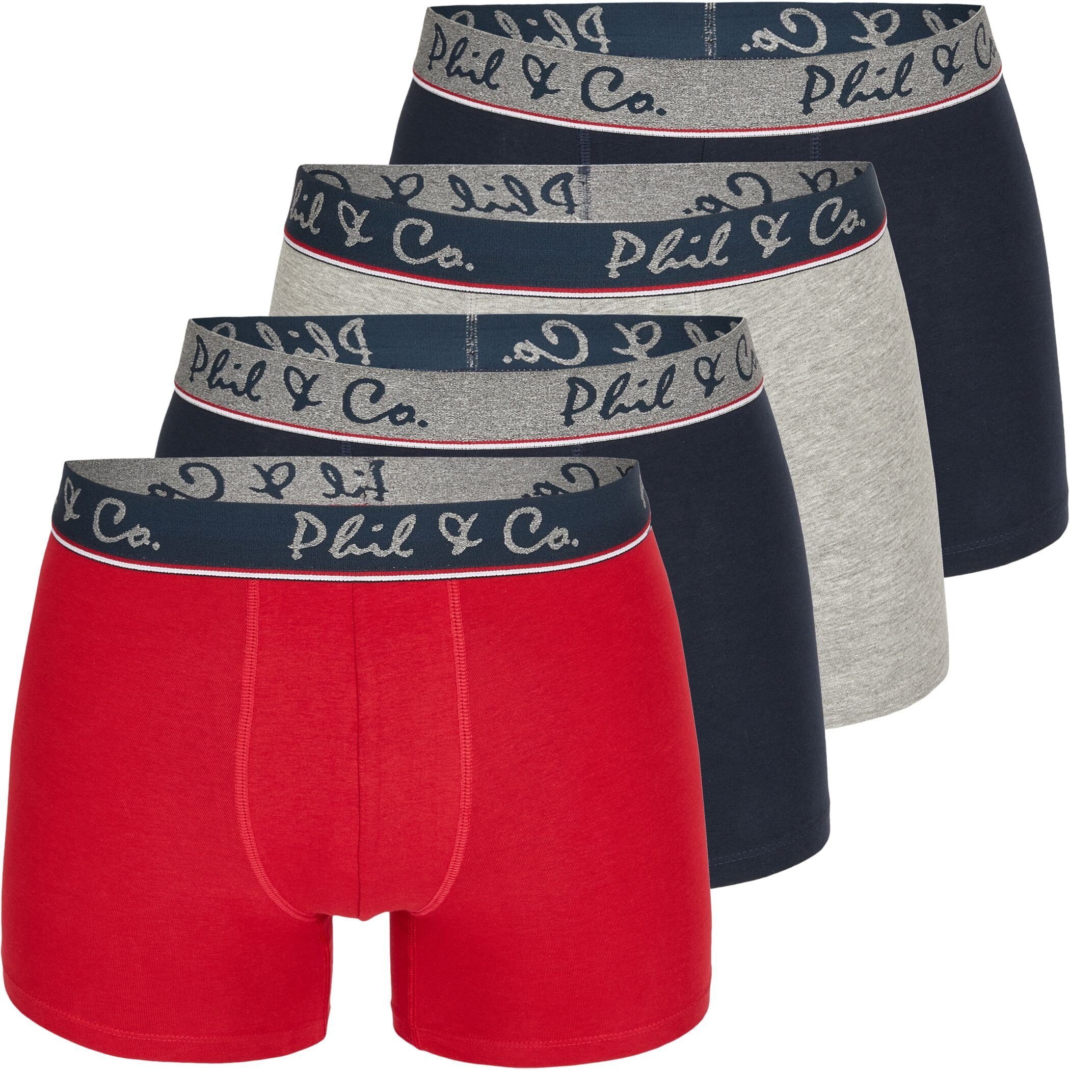 Phil & Co. Boxershorts 4er Pack Phil & Co Berlin Jersey Boxershorts Trunk Short Pant FARBWAHL (1-St) DESIGN 11