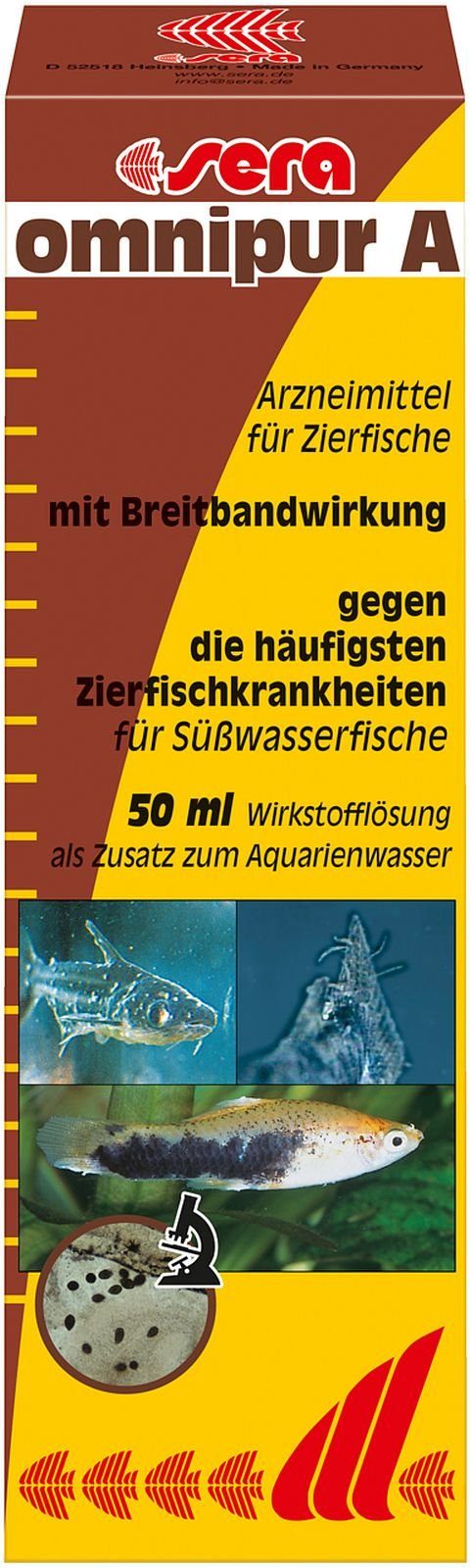 Aquariumfilter sera omnipur A 50 ml, Breitbandmedikament