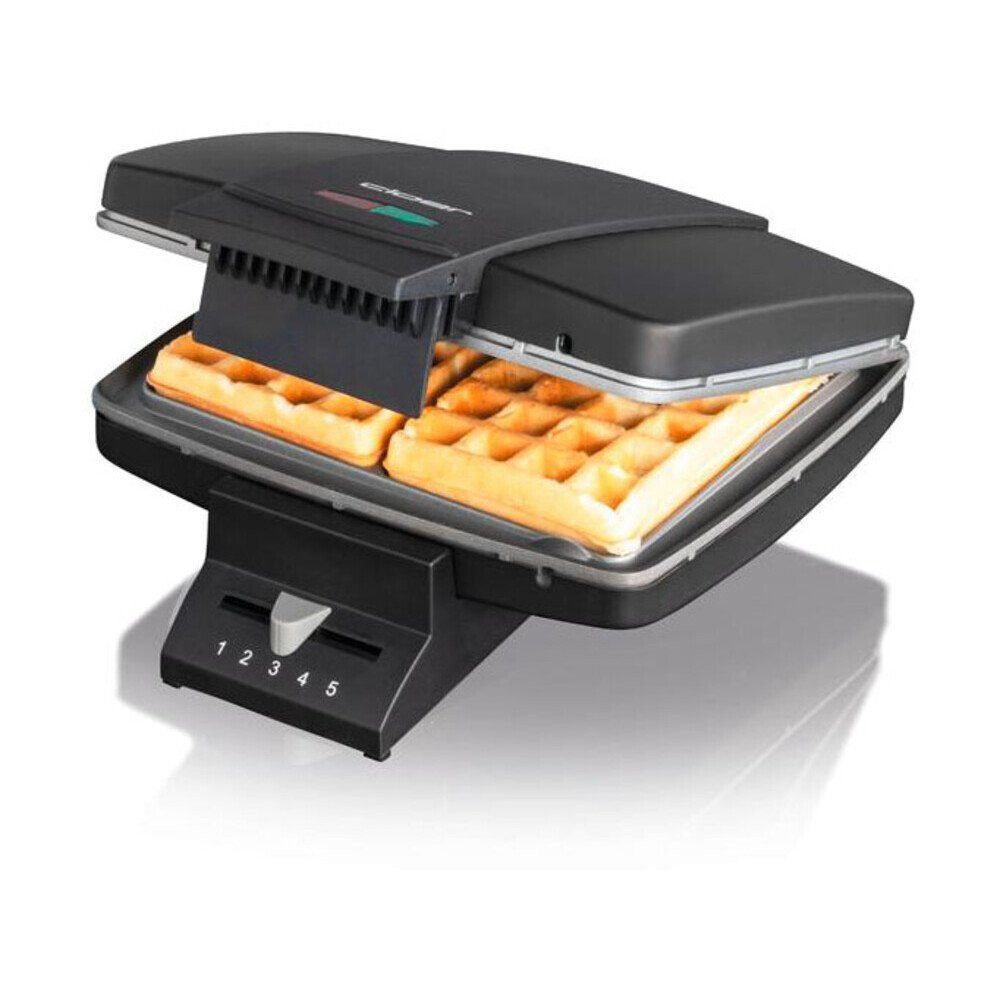 Cloer Waffeleisen Waffeleisen 930 W schwarz, Waffeleisen, 22,00cm, Aluminiumdruckguss, schwarz