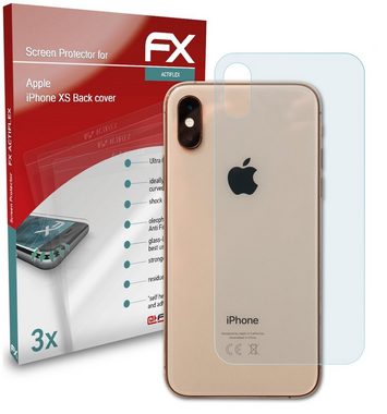 atFoliX Schutzfolie Displayschutzfolie für Apple iPhone XS Back cover, (3 Folien), Ultraklar und flexibel