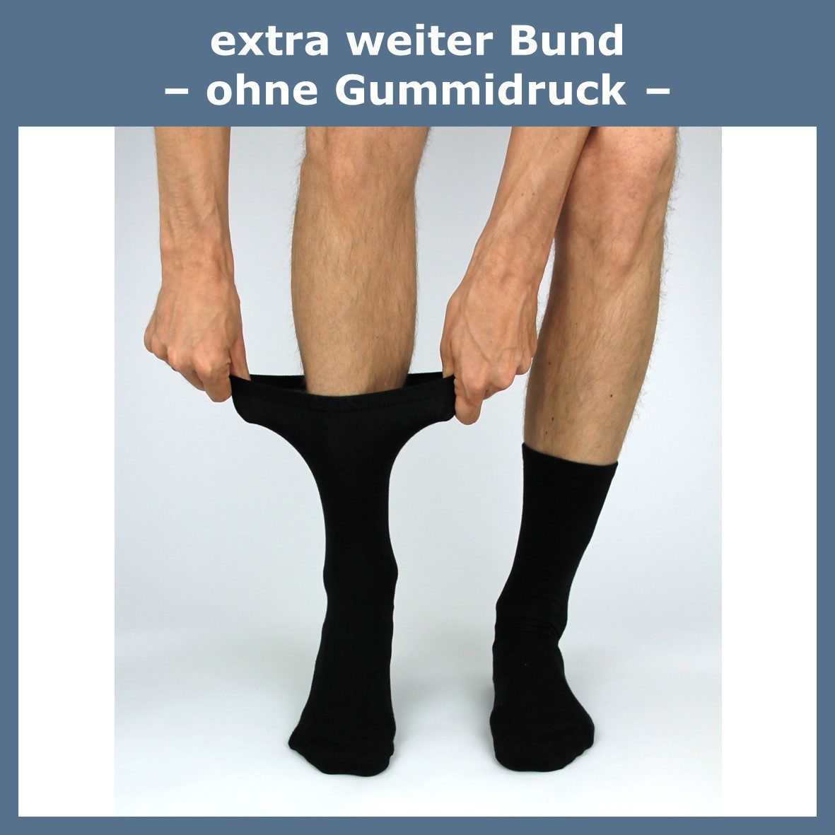 GAWILO Diabetikersocken für Herren - Ohne Gummibund & ohne Naht - Extra weiter Komfort-Bund (6 Paar) Venensocke für Diabetiker mit viel Baumwolle - feines Maschenbild