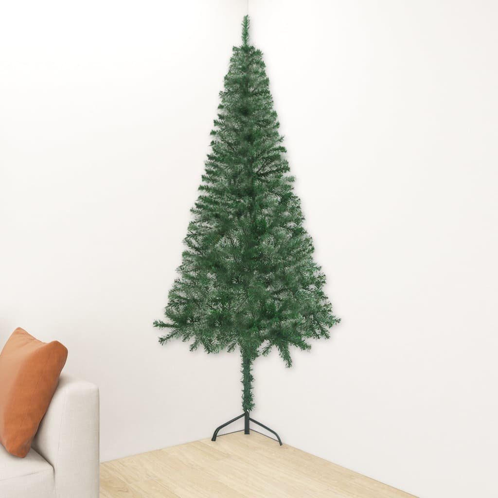 furnicato Künstlicher Weihnachtsbaum Künstlicher Eck-Weihnachtsbaum Grün 120 cm PVC