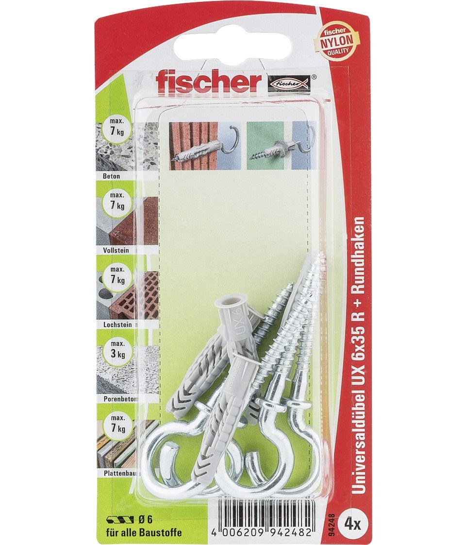 fischer Schrauben- und Дюбель-Set Fischer Universaldübel-Set UX 6.0 x 35 mm - 4