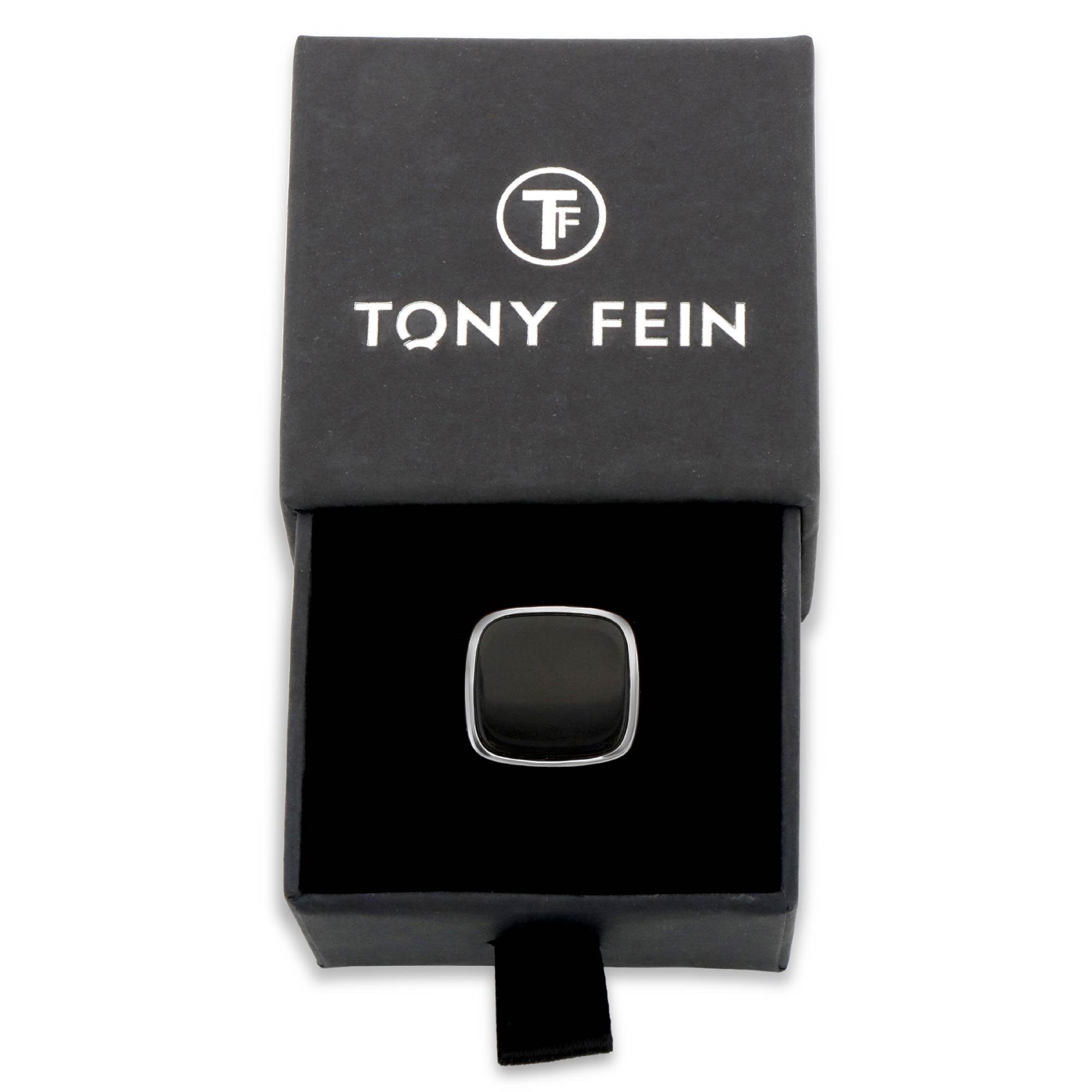 Onyx Tony Made für 925er Italy Fein Herren in Stein Siegelring Silber, Siegelring