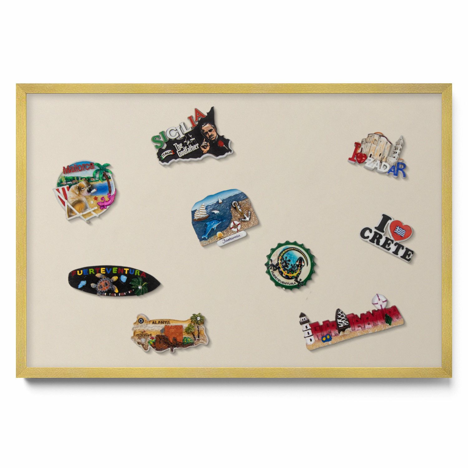 Tulup Magnettafel mit goldenem Rahmen, verschiedenen Farben, für Zuhause und Büro, Magnetisches Memoboard Dekorative für Erinnerungen