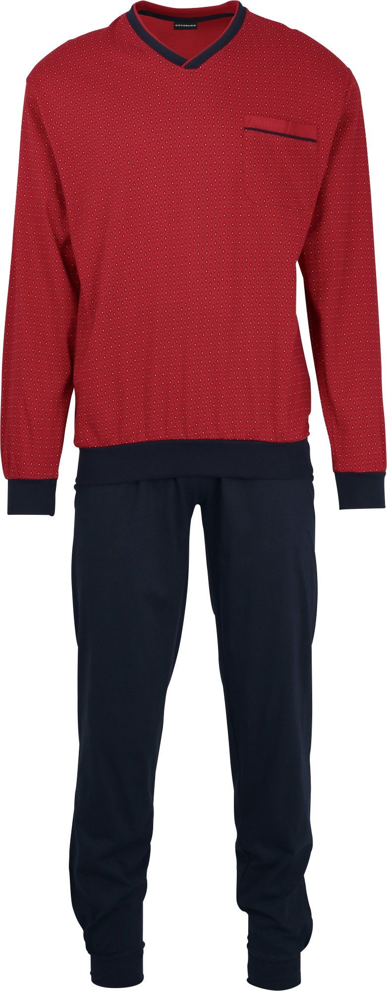 GÖTZBURG Pyjama Herren-Schlafanzug Single-Jersey gemustert günstig online kaufen