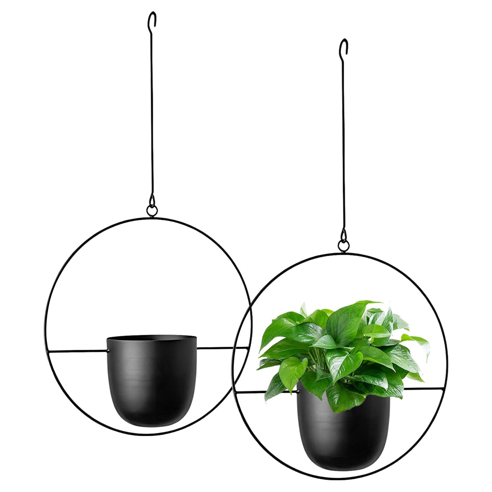 Blumentopf 2 Stück Minimalistischer Hängetopf aus Metall für Pflanzen 63 x 34 cm