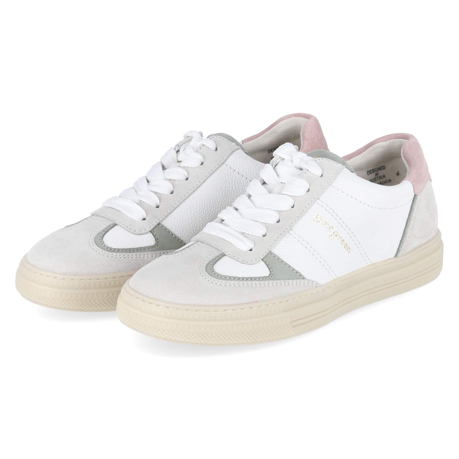 Paul Green Paul Green 5466-049 Damen Leder & Textil weiss-kombi Schnürschuh günstig online kaufen