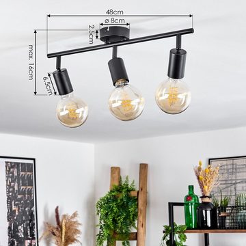 hofstein Deckenleuchte »Agnino« moderne Deckenlampe aus Metall in Schwarz, ohne Leuchtmittel, Leuchte mit verstellbaren Schirmen, 3xE27