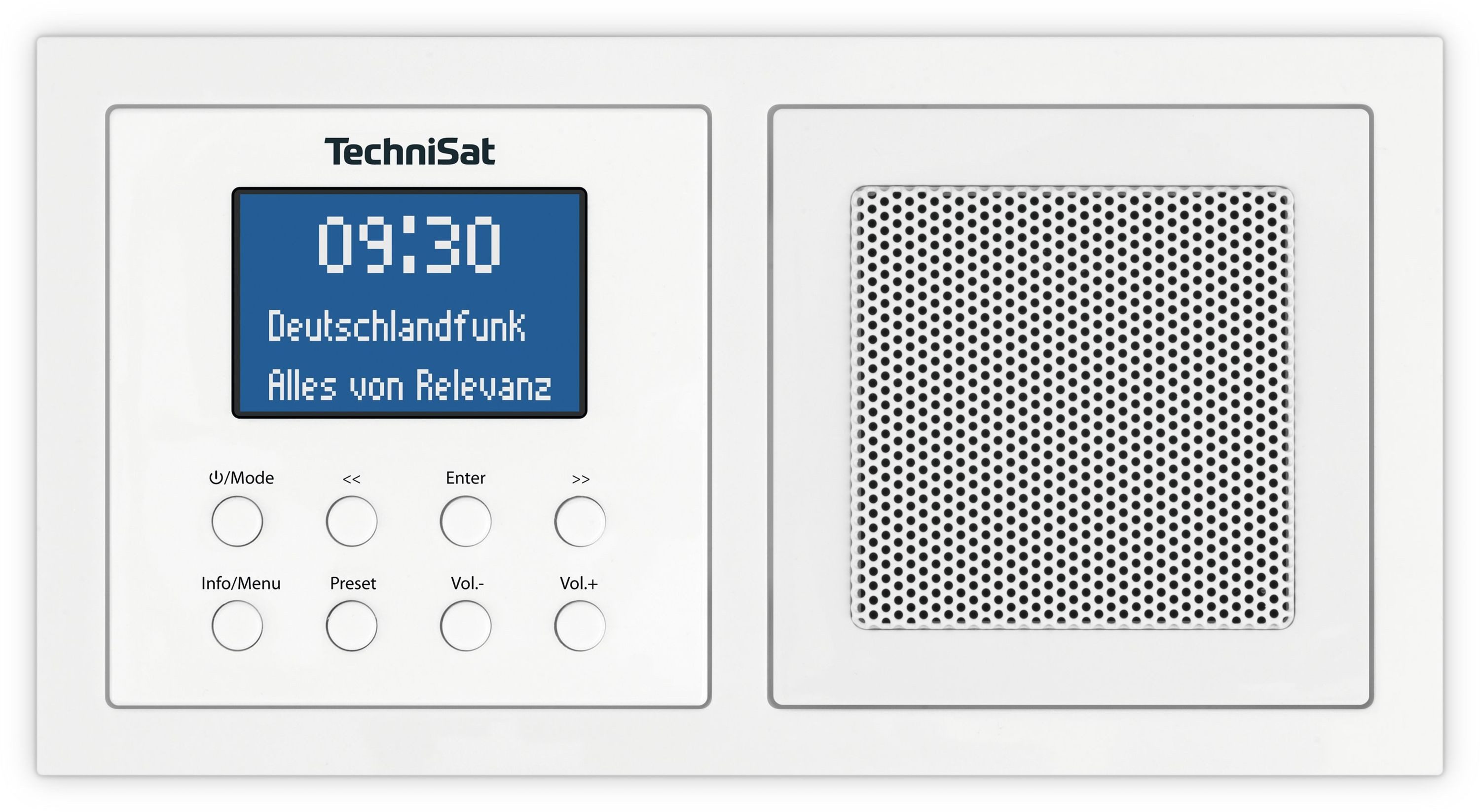 TechniSat DIGITRADIO UP 1 Digitalradio (DAB) (Digitalradio (DAB), FM-Tuner mit RDS, 2 W, Unterputzmontage, Bluetooth, Wecker, dimmbares Display)