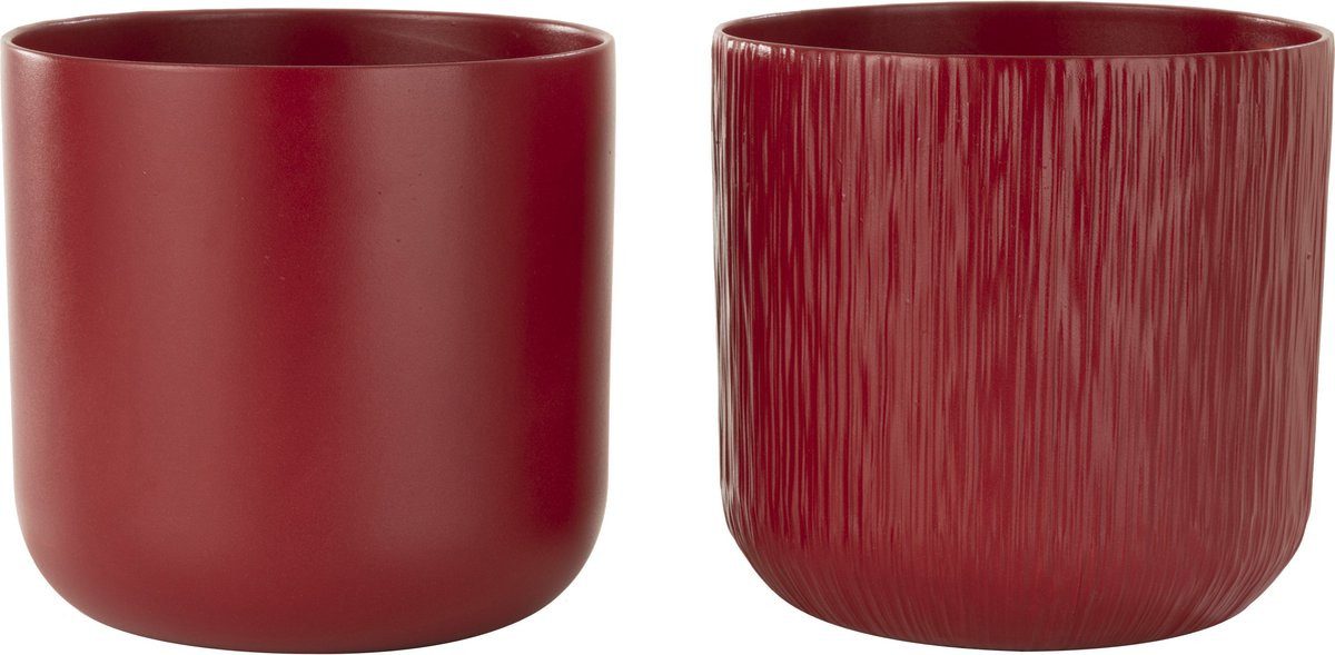 J-line Blumentopf Gen Keramik Rot Extra Large 2 Stück Ø 20,5 cm (2 St., 2er-Set)