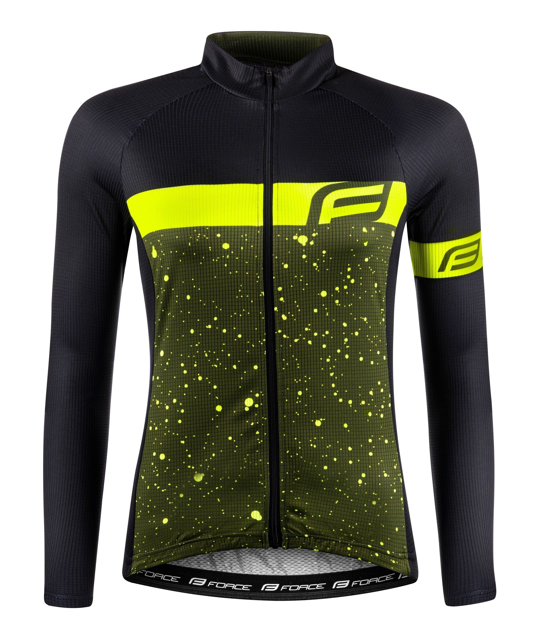 FORCE Radtrikot Jersey Jacke FORCE SPRAY LADY Langarm gelb-schwarz %%% günstig online kaufen