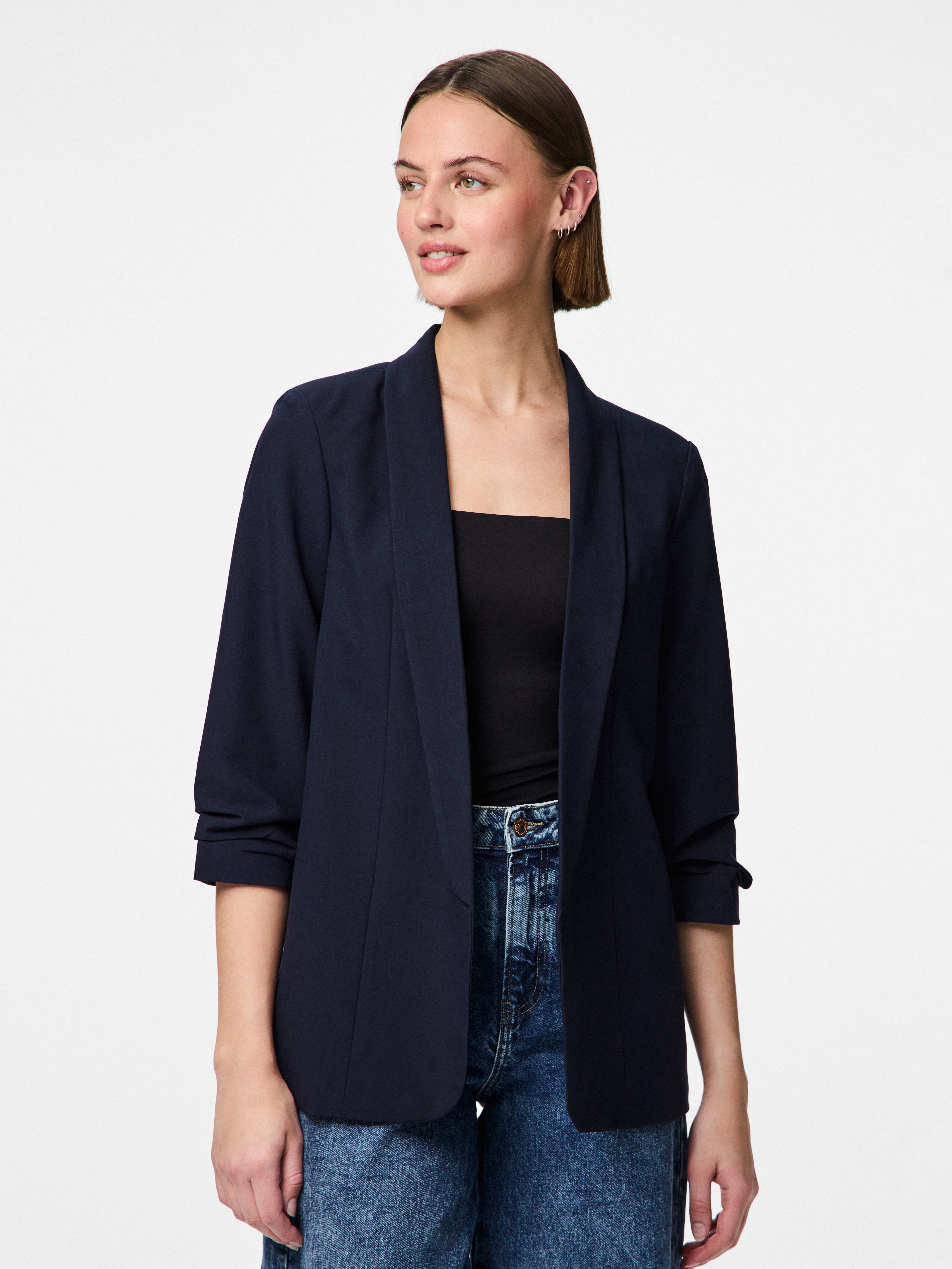pieces Blusenblazer PCBOSELLA 3/4 BLAZER NOOS Materialmix, regular fit