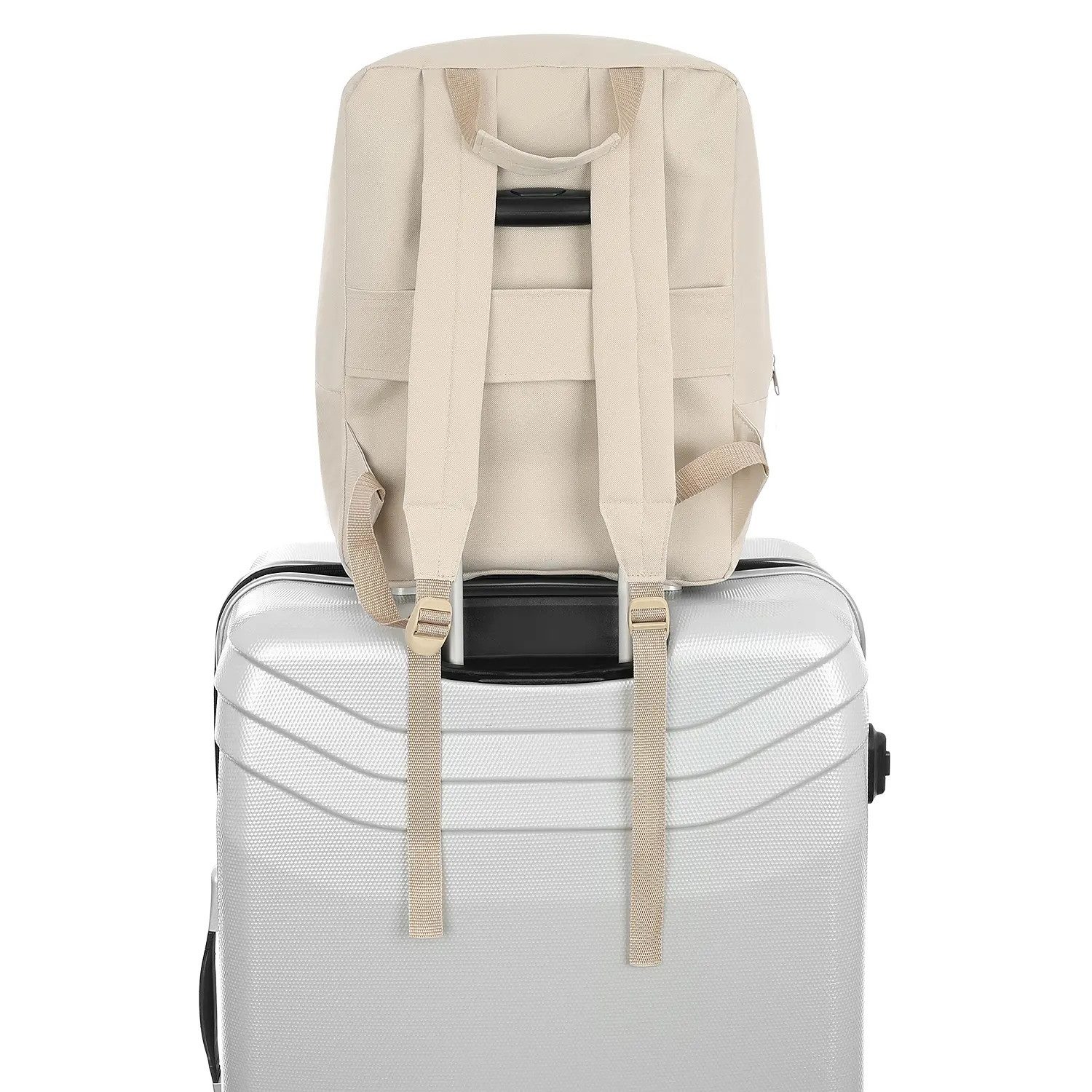 Granori Reiserucksack Handgepäck 40x30x20 cm Rucksack Minimalist W6 für Flugzeug Kabine (mit Trolleyschlaufe), leicht & wasserabweisend – ideal für Ryanair Flug, Made in EU