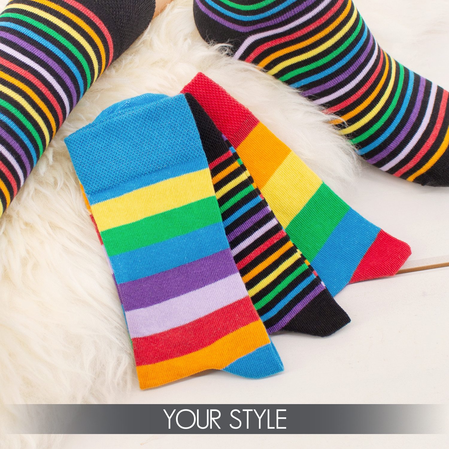 Footstar Socken Damen & Herren Ringel Socken (6 Paar)