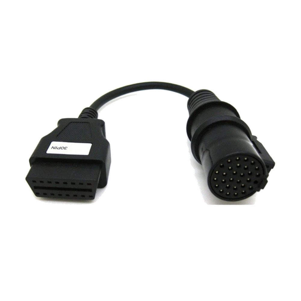 Trade-Shop OBD2-Diagnosegerät OBD2 Adapterkabel 30pin auf 16pin passend für Autocom VCI CDP/CDP+, Anschluss A: OBD1 30pin Konnektor für Iveco / B: OBD2 16pin Normbuchse