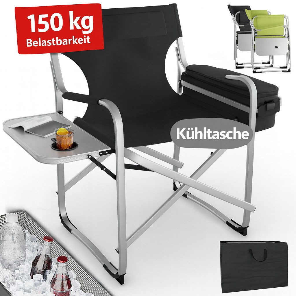 Onbest Campingstuhl mit 16L Kühltasche bis 150kg, Tragetasche, faltbar, Getränkehalter