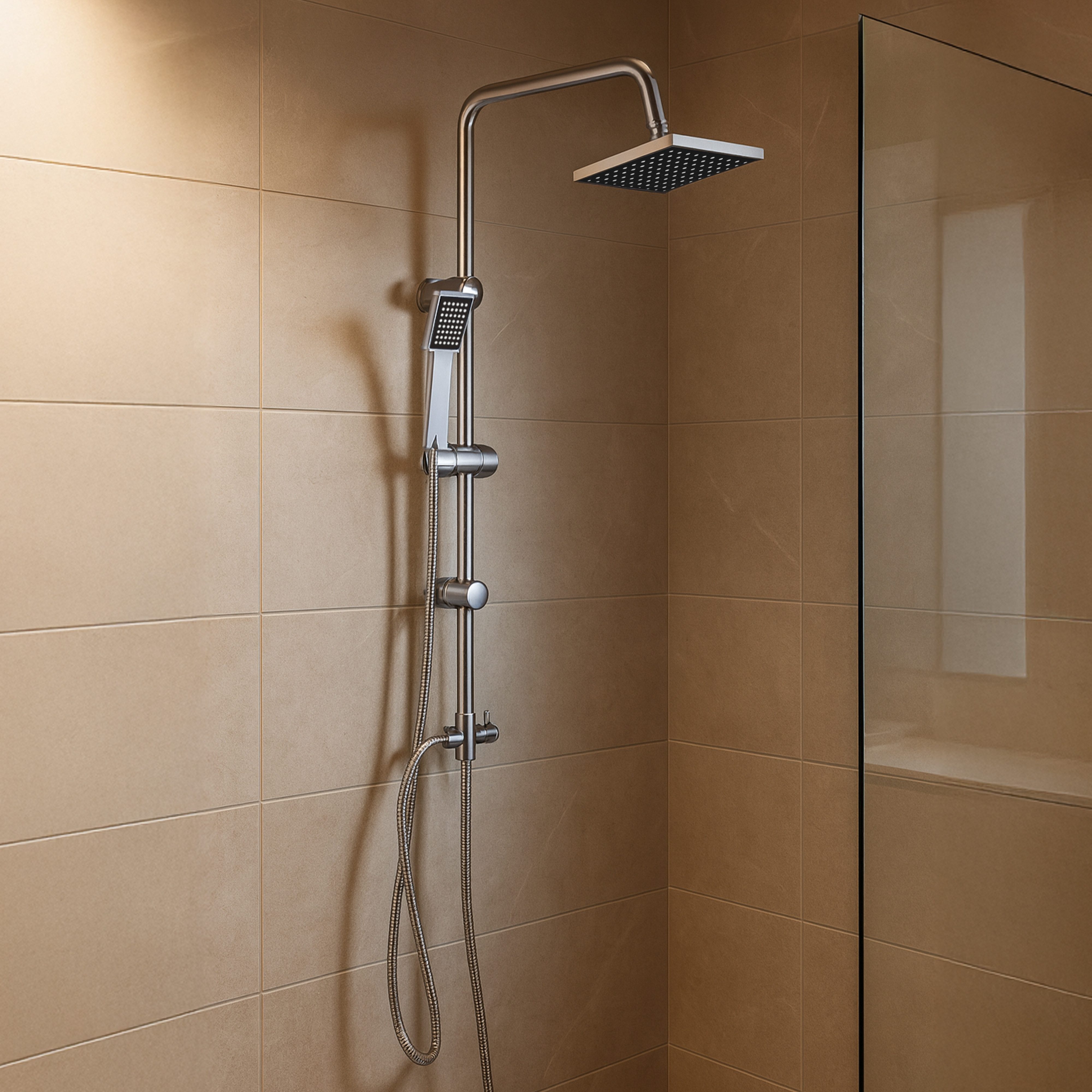 Grafner Duschsystem Duschgarnitur mit Regenschauerduschkopf Handbrause Dusc günstig online kaufen
