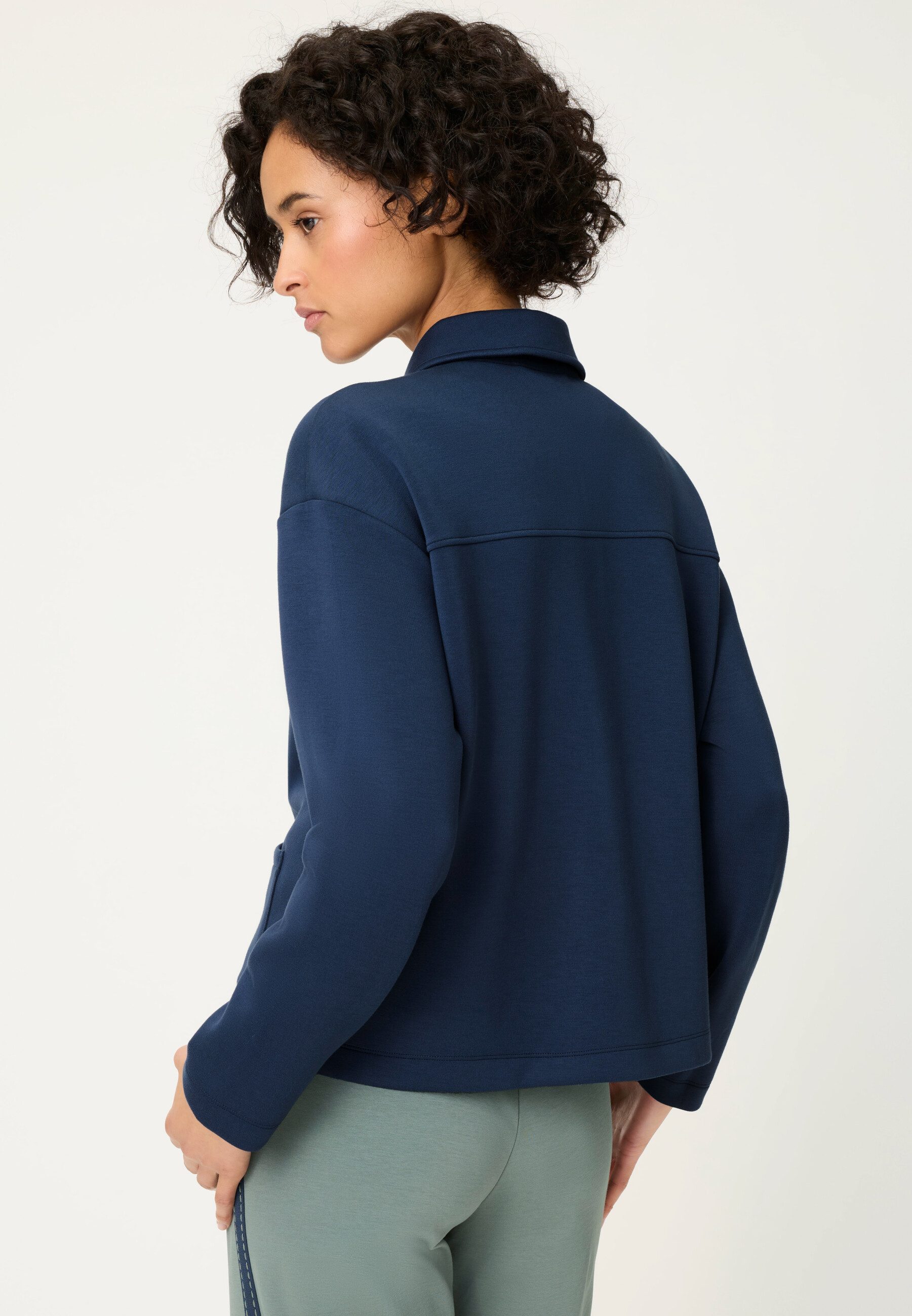 Olsen Sweatjacke Jerseyjacke mit Hemdblusenkragen