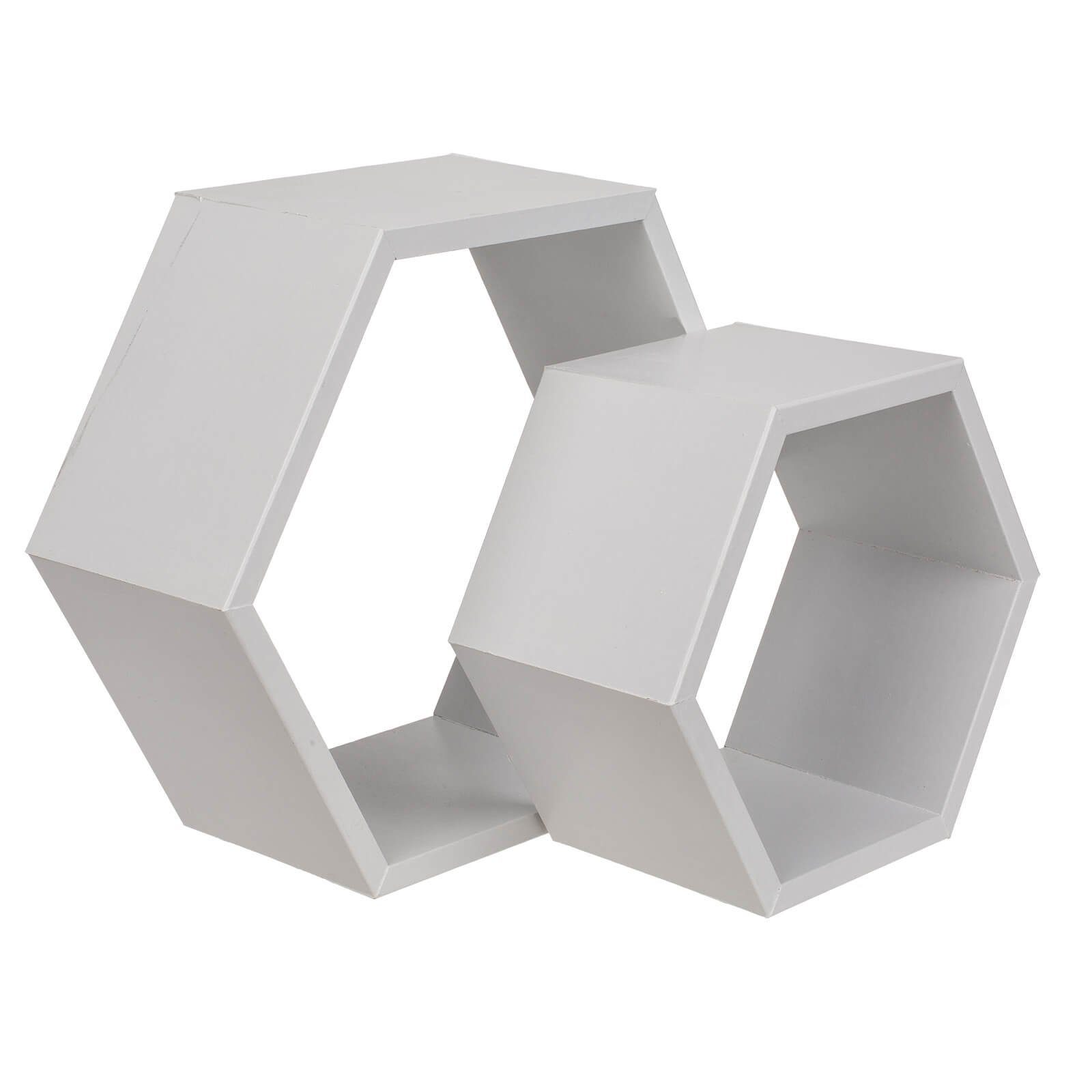 Out of the Blue Deko-Wandregal Holz Wandregal 2er Set 6-eckig weiß Dekorega günstig online kaufen