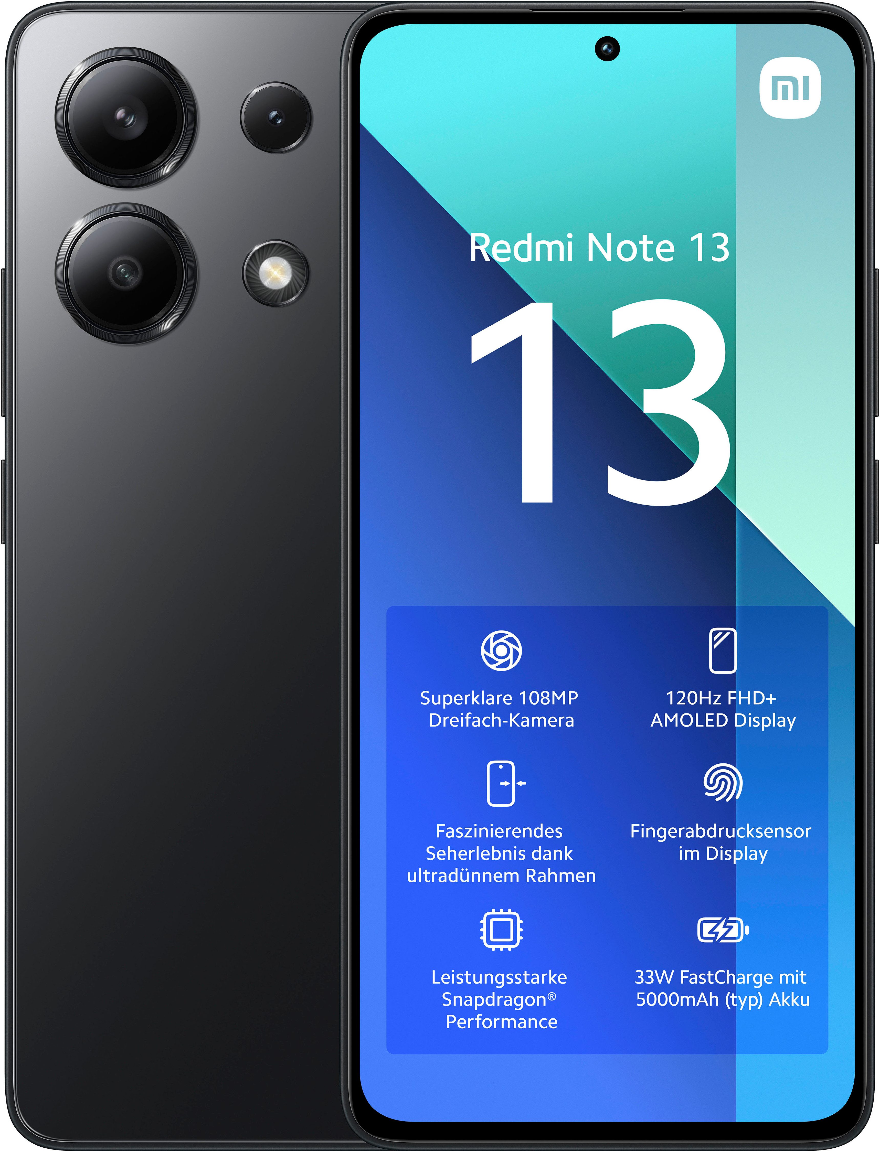 Xiaomi Redmi Note 13 8+128 GB Smartphone (16,94 cm/6,67 Zoll, 128 GB Speicherplatz, 108 MP Kamera)