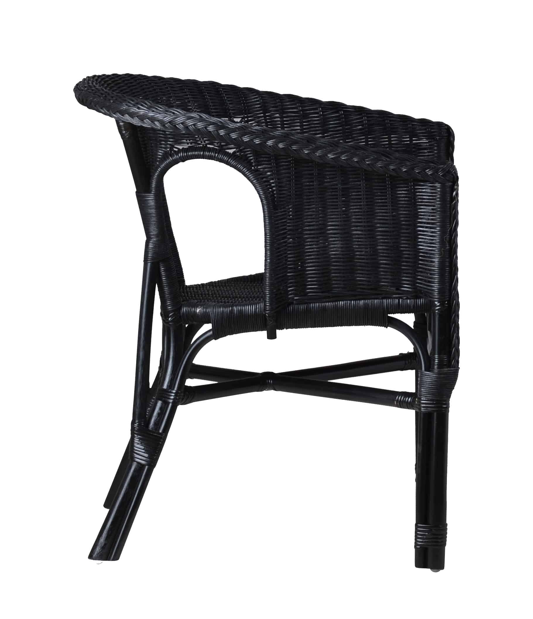 MiaMöbel Rattanstuhl Rattan, aus Rattangeflecht Schwarz