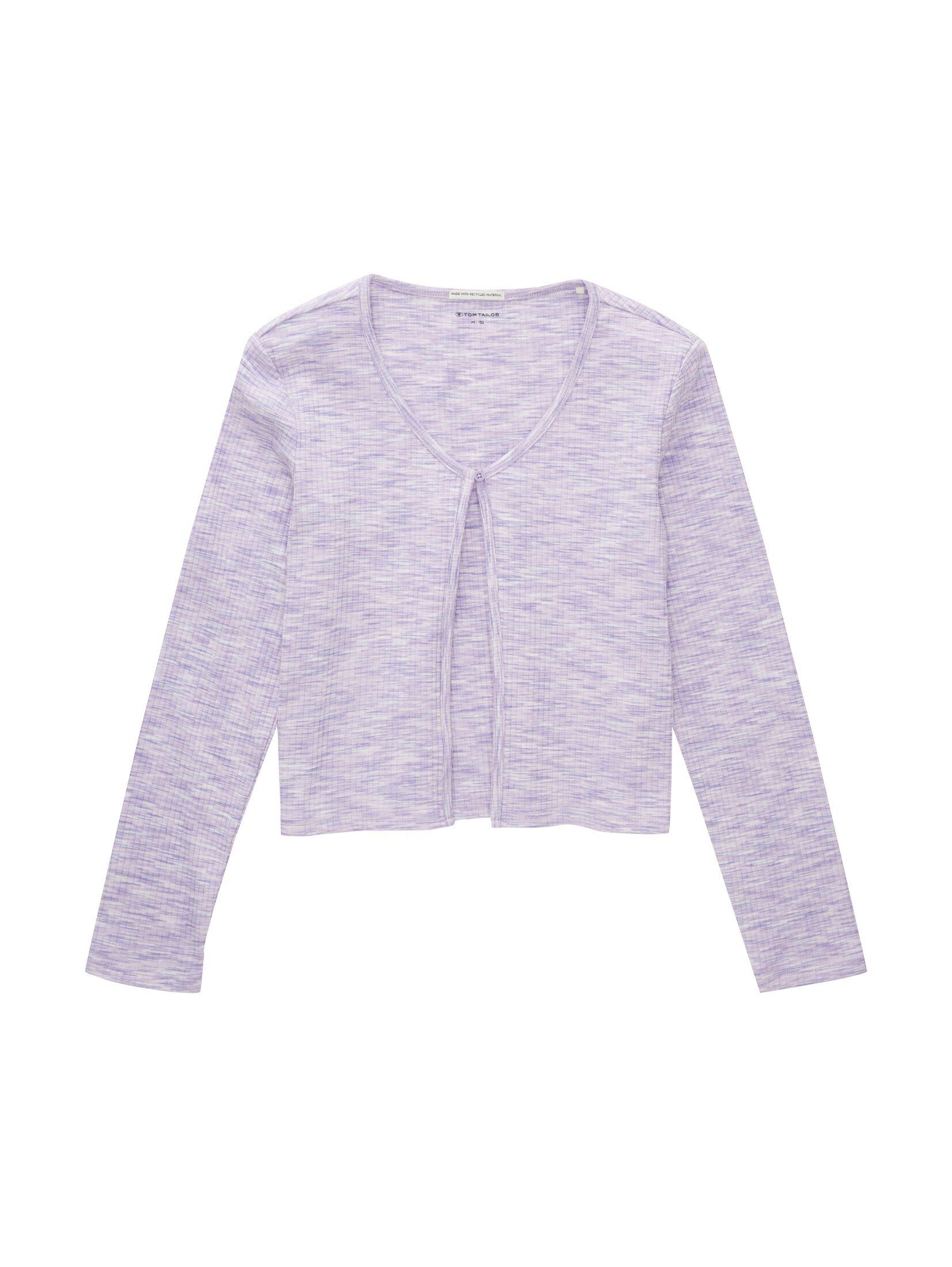 in TAILOR dye TOM T-Shirt space Cardigan lilac Melange Optik