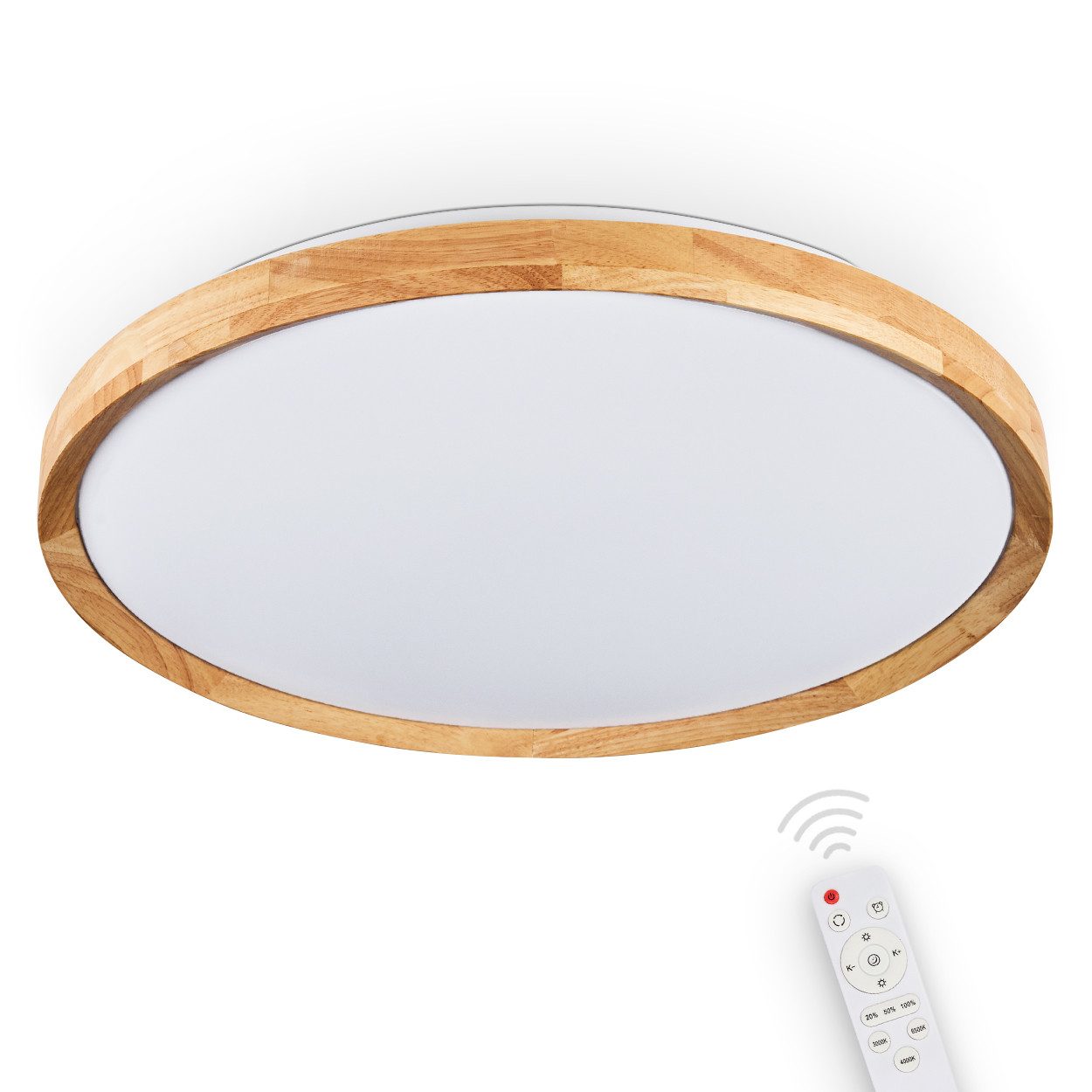 hofstein Deckenleuchte dimmbare Deckenlampe aus Metall/Bambus/Kunststoff günstig online kaufen