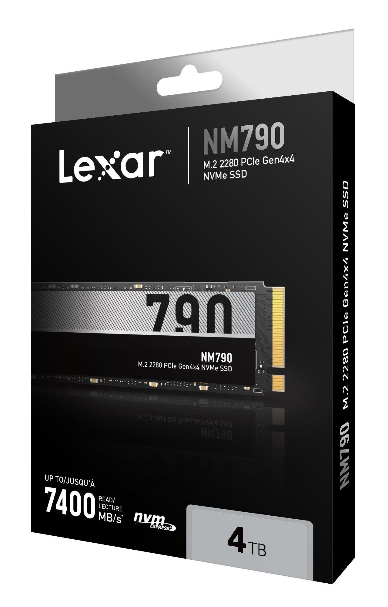 Lexar NM790 4TB NVMe SSD Gaming Gen4 4000GB interne SSD (4 TB) M.2" 7400 MB/S Lesegeschwindigkeit, 6500 MB/S Schreibgeschwindigkeit, Features: PCIe Gen4x4, NVMe, HMB 3.0, SLC Caching, hohe Effizienz