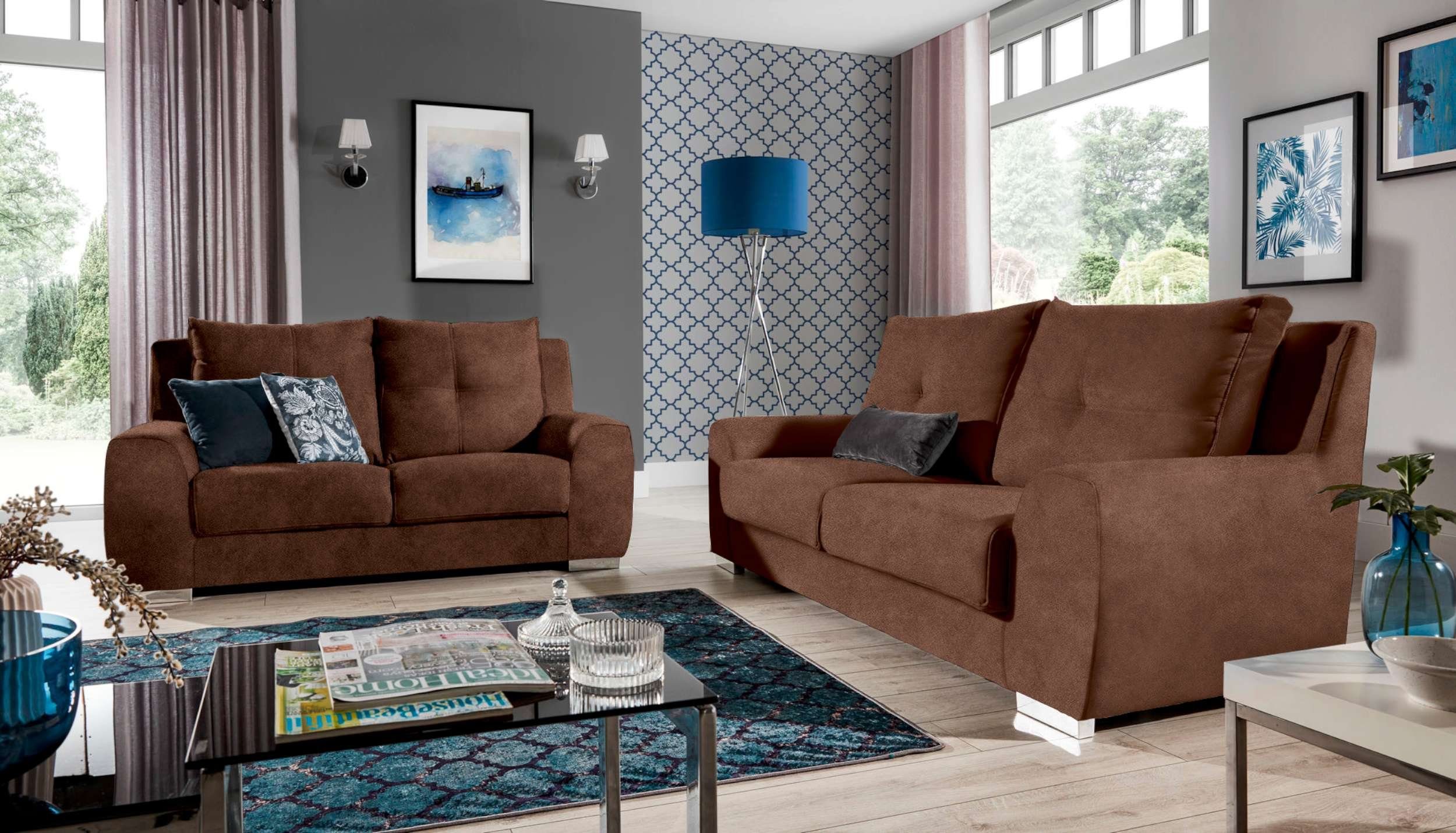 Stylefy Polstergarnitur Bastia, (Set (2-tlg), Couchgarnitur), bestehend aus 2x2-Sitzer Sofa, Modern Design, mit Relaxfunktion, frei im Raum stellbar
