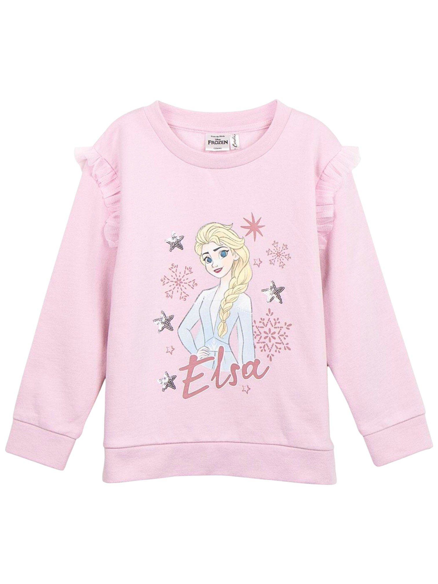 Cerdá Sweatshirt Disney Frozen - Elsa Mädchen Sweat-Pullover mit Tüllrüschen Размер 98-122 cm