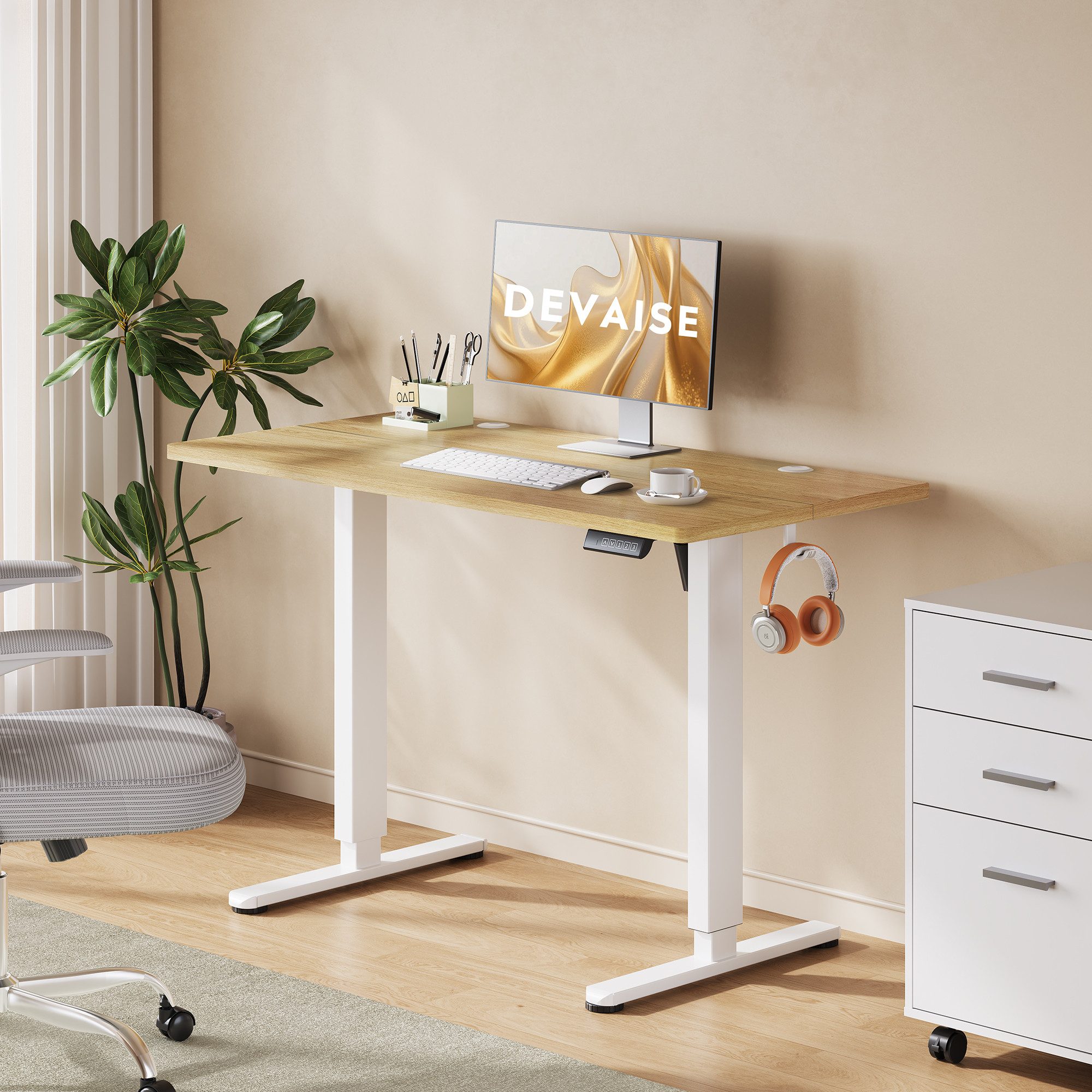 DEVAISE Schreibtisch Höhenverstellbarer Schreibtisch elektrisch 100×60 cm ( günstig online kaufen