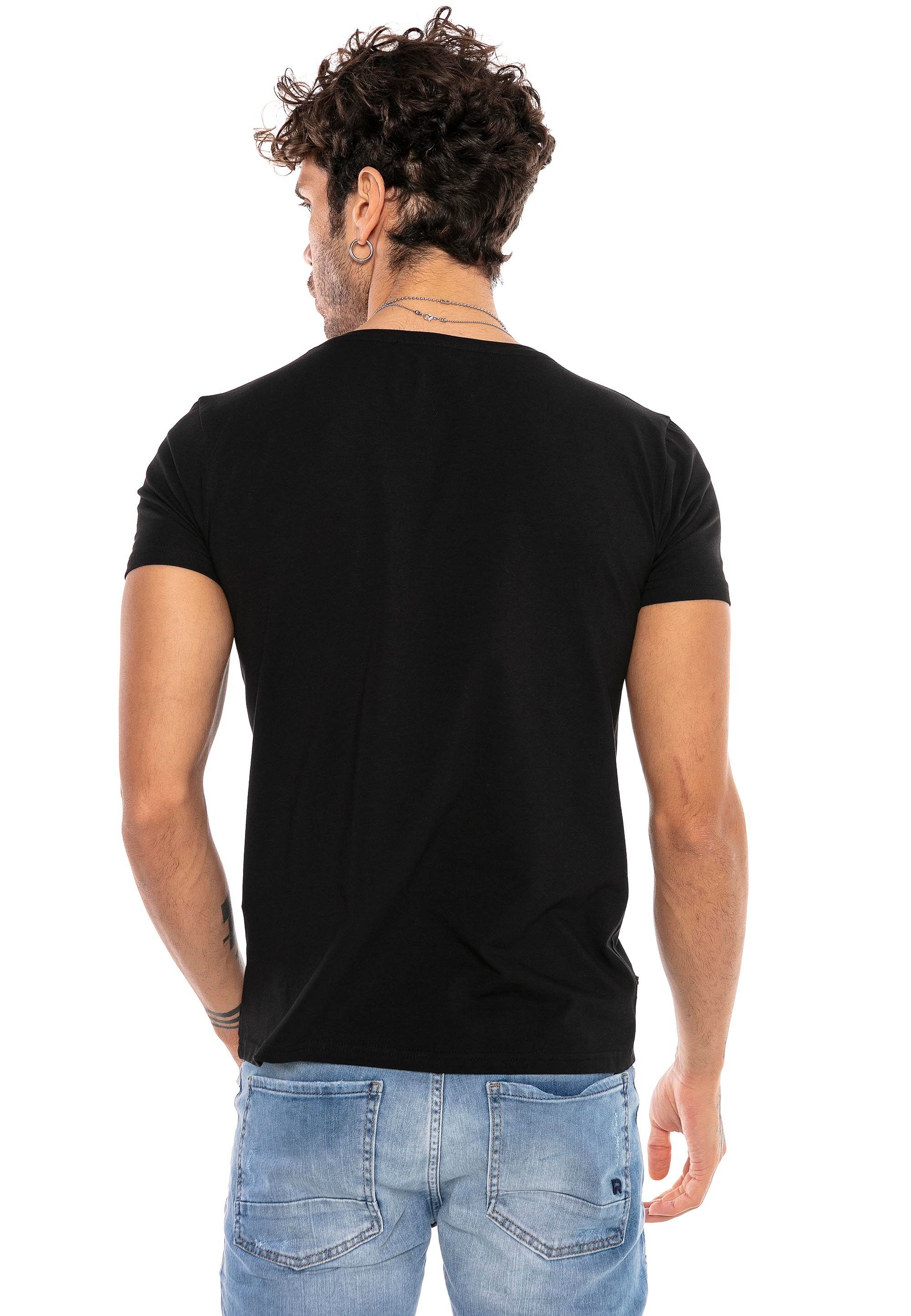 Rundhalsausschnitt Midland weitem schwarz RedBridge mit T-Shirt