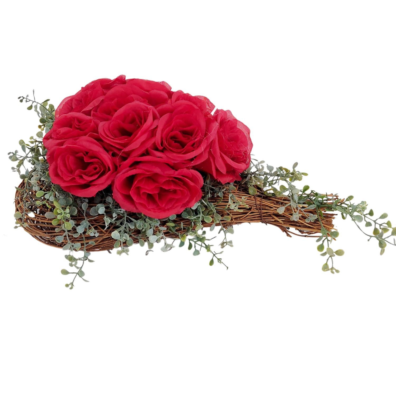 Gestecke Grabschmuck, CreaFlor Home, Höhe 14 cm, Wetterfest, Rot, Herz, H: 14cm