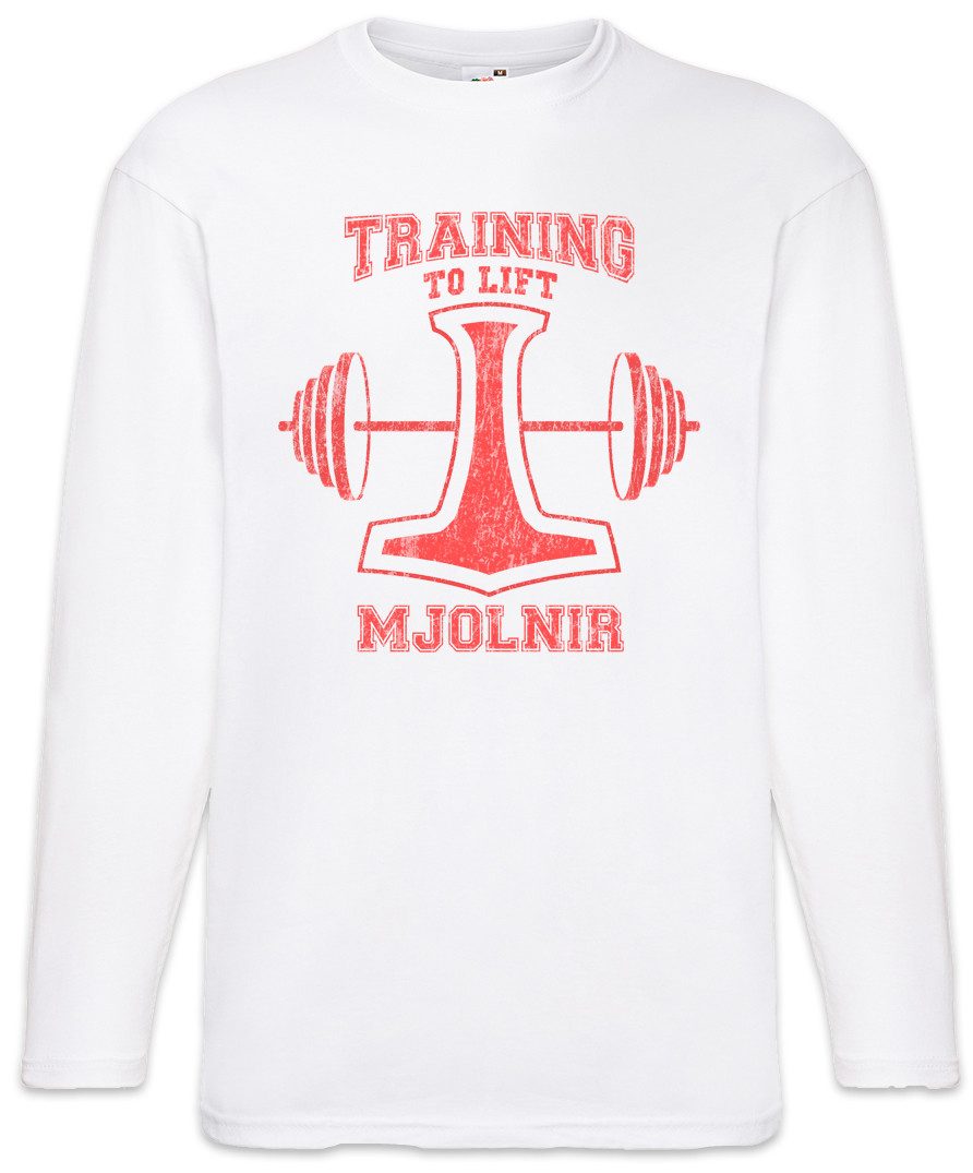 Langarmshirt Lift Mjolnir Langarm T-Shirt Thors Hammer Mjölnir Mjölnr Body Building