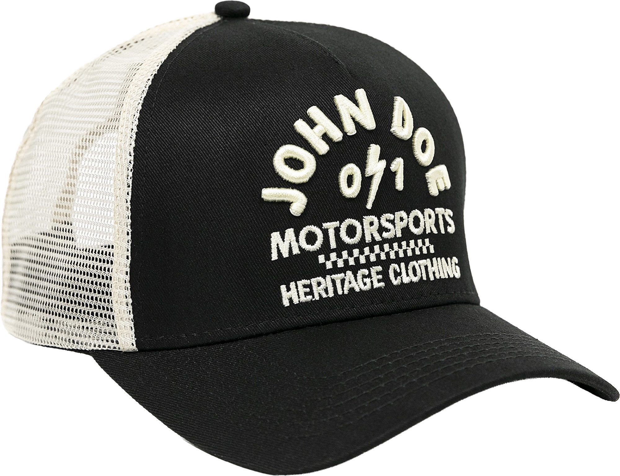 John Doe Baseball Cap Black/White Kappe