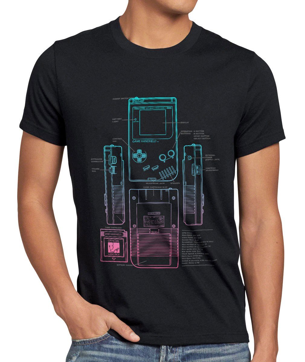 Handheld boy style3 gamer Game Print-Shirt retro Herren T-Shirt classic