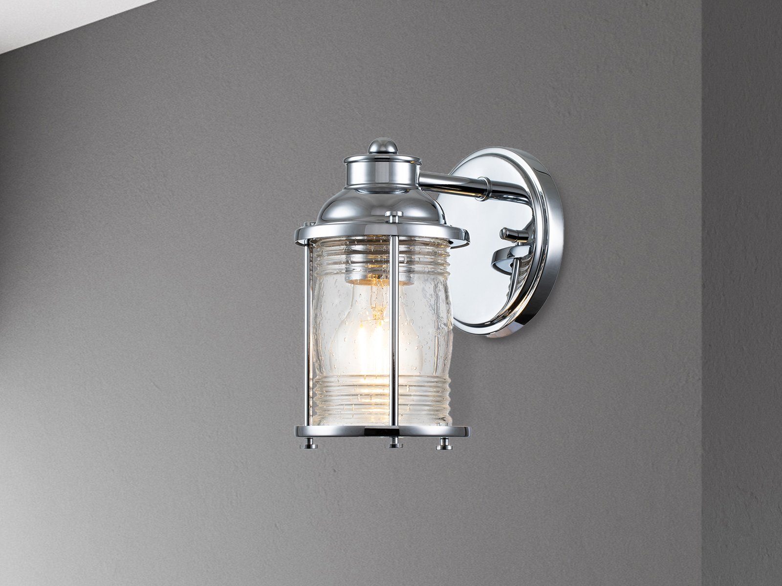 Kichler LED Wandleuchte, LED wechselbar, warmweiß, innen, Bad-lampen Wand Industriedesign Treppenhaus & Bett, Höhe 21cm