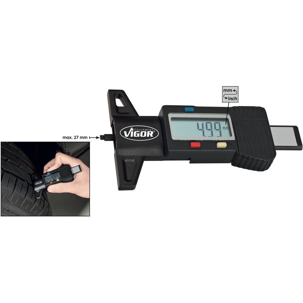 VIGOR Reifendrucksensor Vigor V1584 Reifenprofilmesser digital