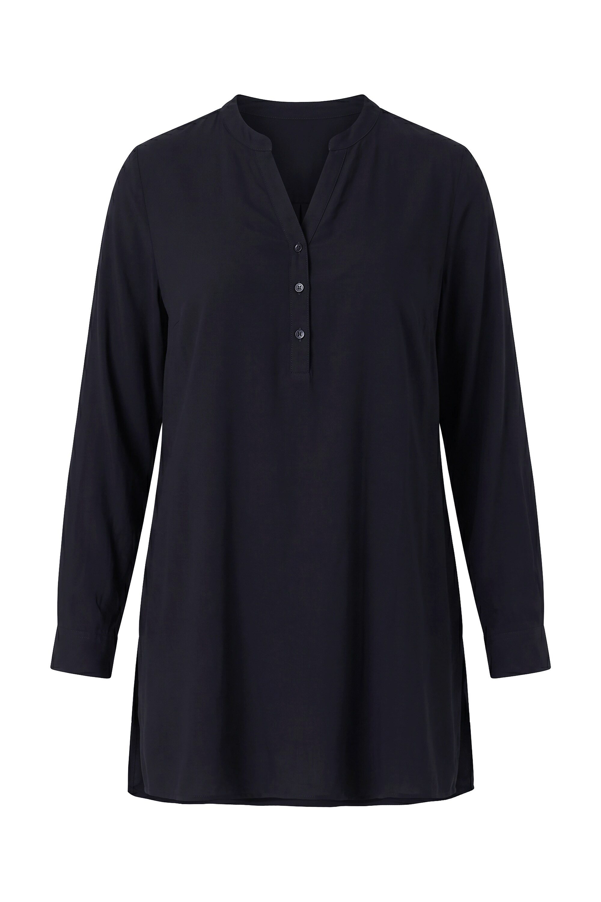MIAMODA Longbluse Bluse A-Linie Tunika-Ausschnitt Seitenschlitze
