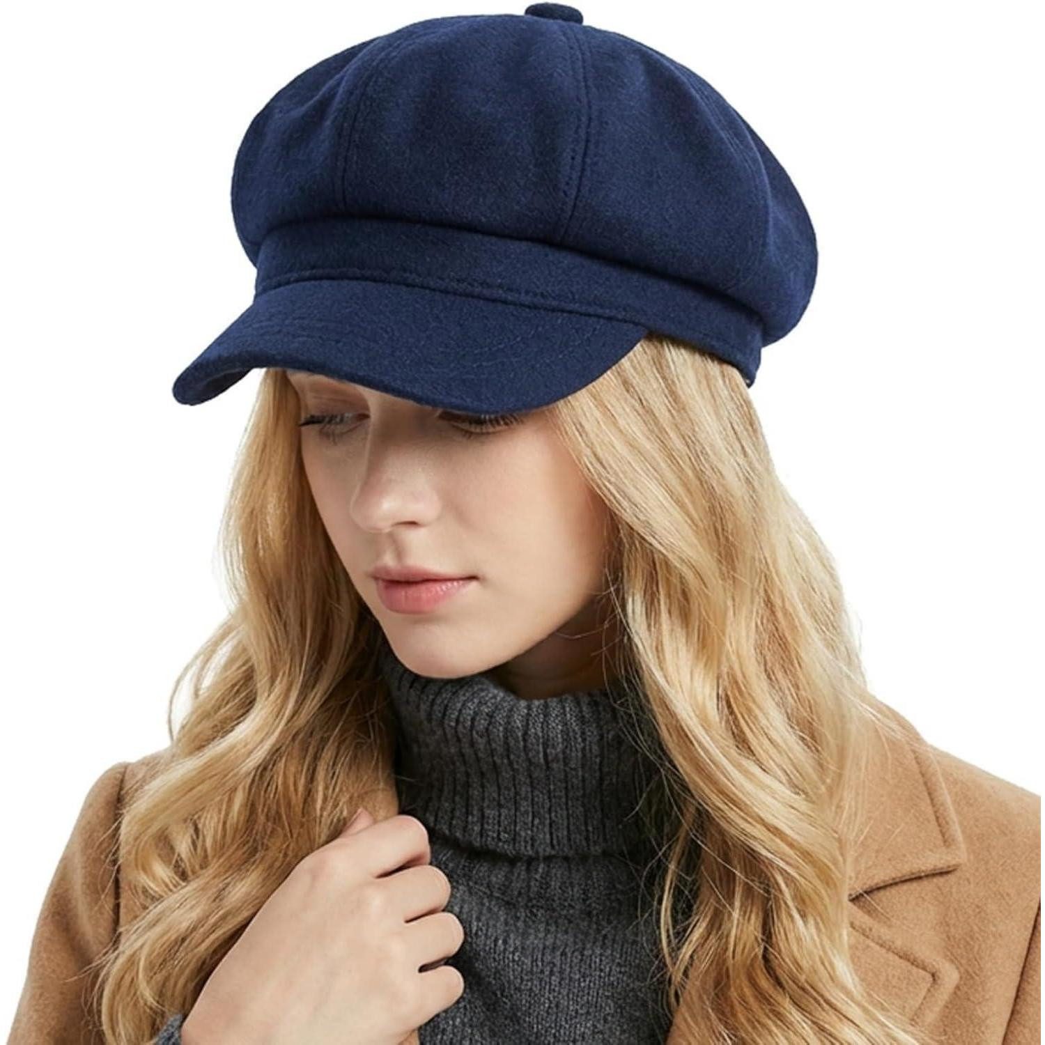 LuxusKollektion Ballonmütze Ballonmütze Damen Vintage Schirmmütze Einheitsgröße-M Marineblau