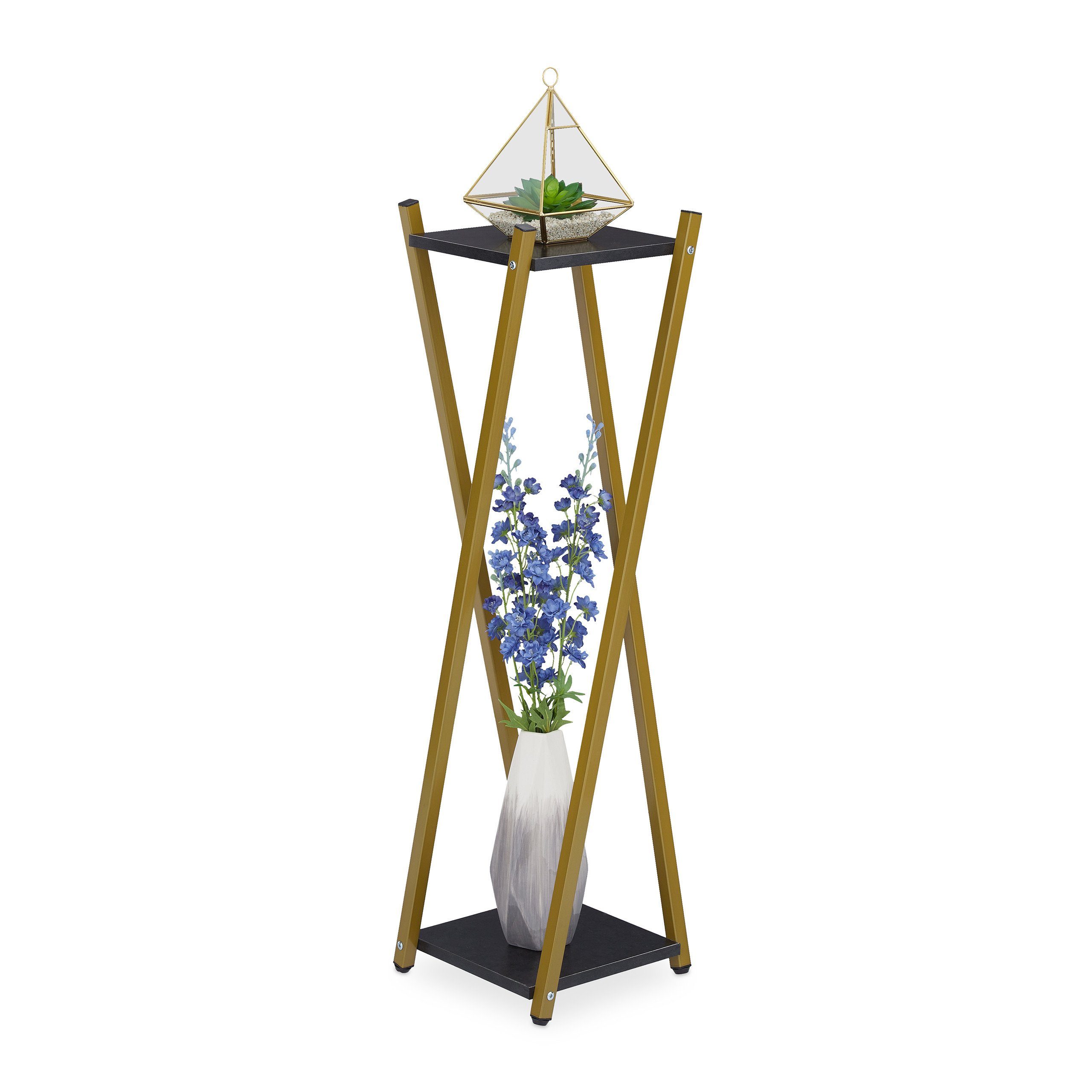 relaxdays Blumenhocker Hoher Blumenständer in Marmoroptik, günstig online kaufen