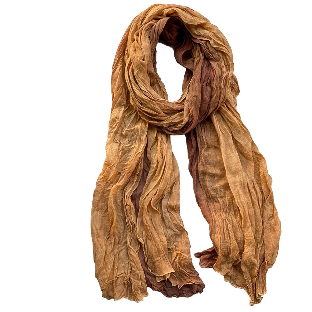 Blusmart Modeschal Leinen-Schal mit Ombre-Batik- und Faltenmuster, (Warm und stylisch, Retro-ethnischer Baumwoll), Für Damen als Schal oder Umhang