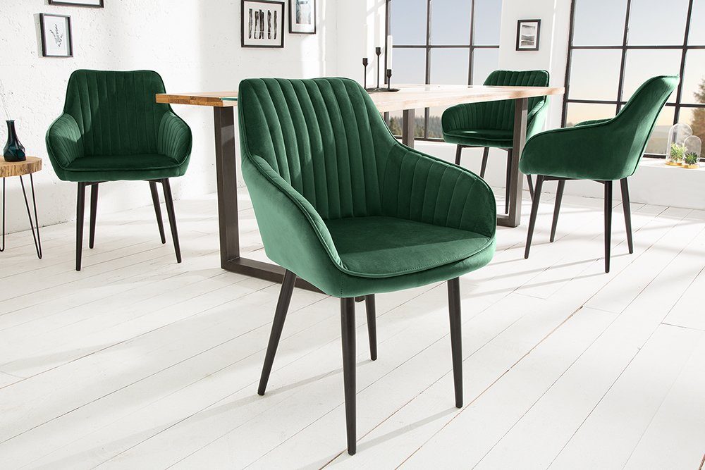 riess-ambiente Polsterstuhl TURIN smaragdgrün / schwarz (Einzelartikel, 1 S günstig online kaufen