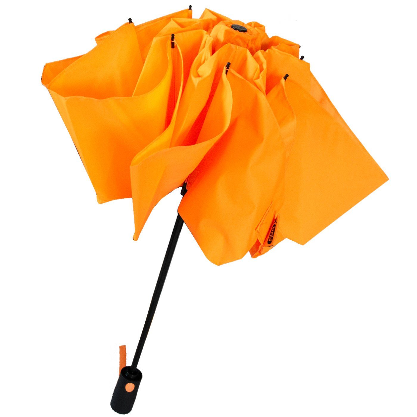 stabilen mit Reverse Taschenregenschirm öffnender iX-brella Speichen bunten umgekehrt neon-orange Fiberglas-Automatiksch,