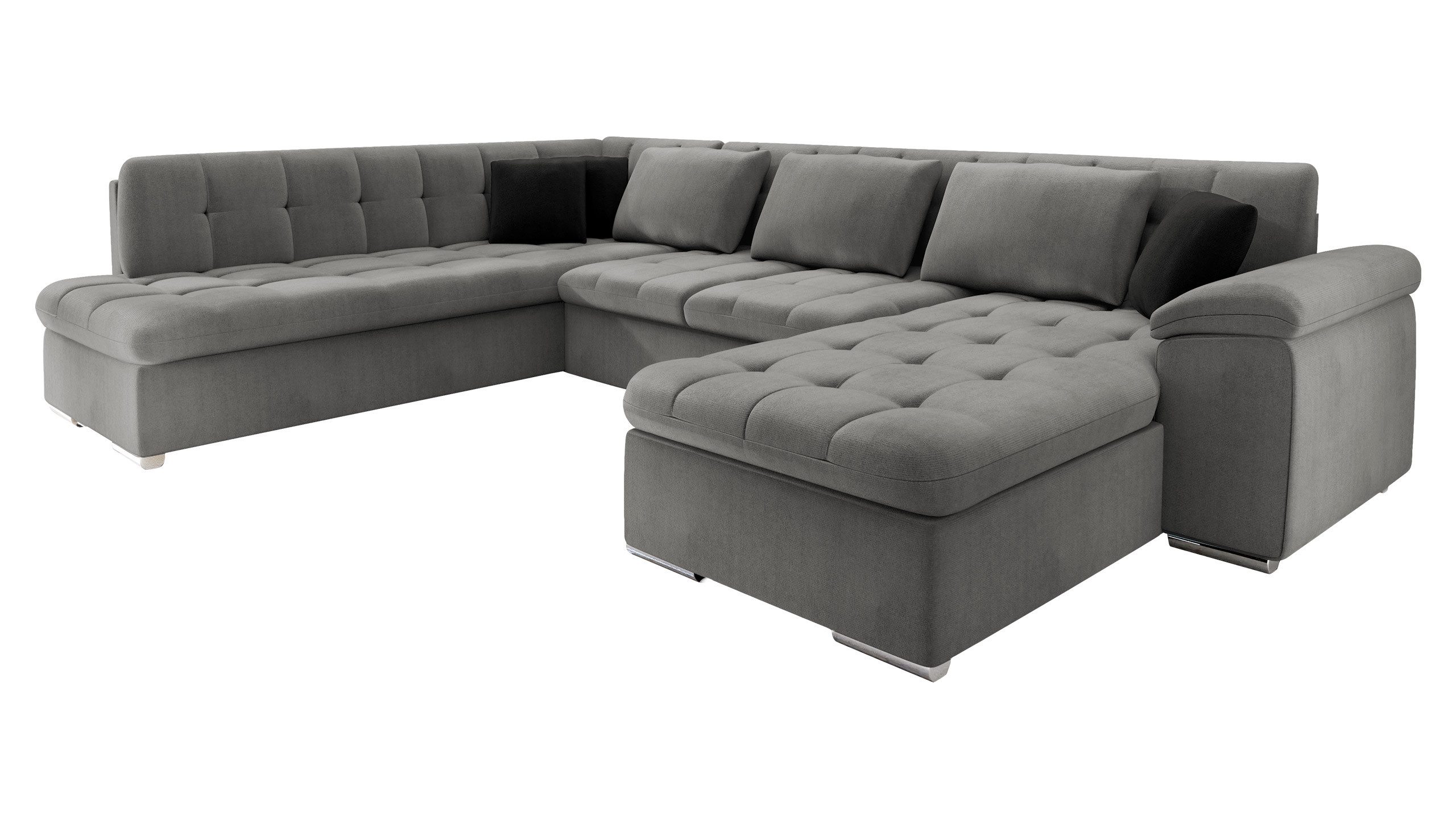 MIRJAN24 Wohnlandschaft Niko Bis, mit Bettkasten und Schlaffunktion, Kissen mit Reißverschlus, U-Form, B: 350 cm