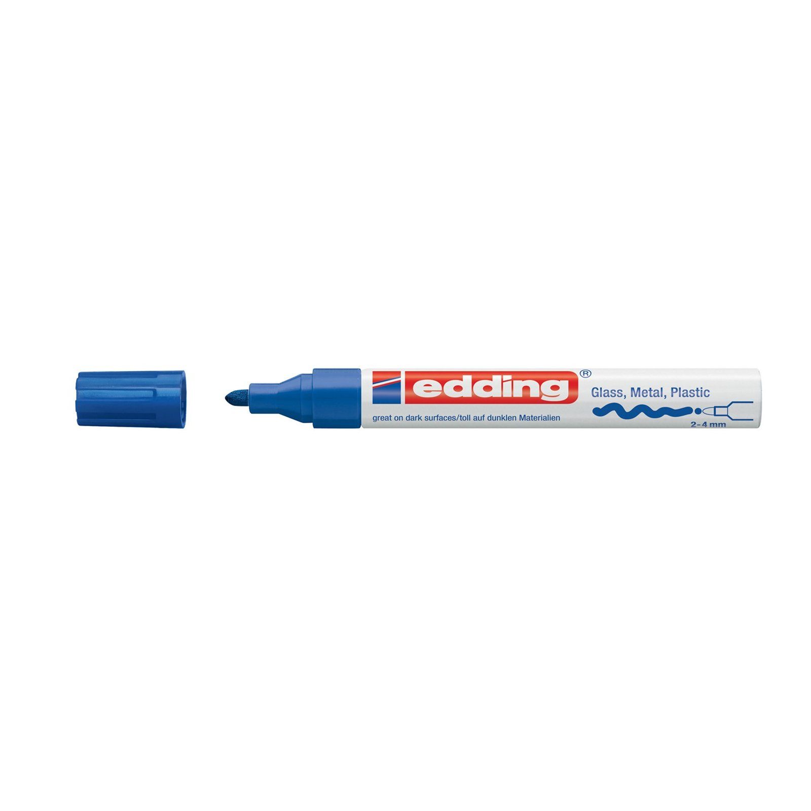 edding Marker Glanzlack-Marker 2-4 mm edding 750, (Stück, 1-tlg), Lackstift Permanentmarker Blau | Lackmarker