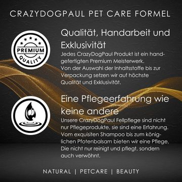 CrazyDogPaul Fellpflege PREMIUM Luxusfellpflege-Set + MiniBag aus Leder (weiß) für Ihren Hund, (4-St), RABATT nur bis Weihnachten!