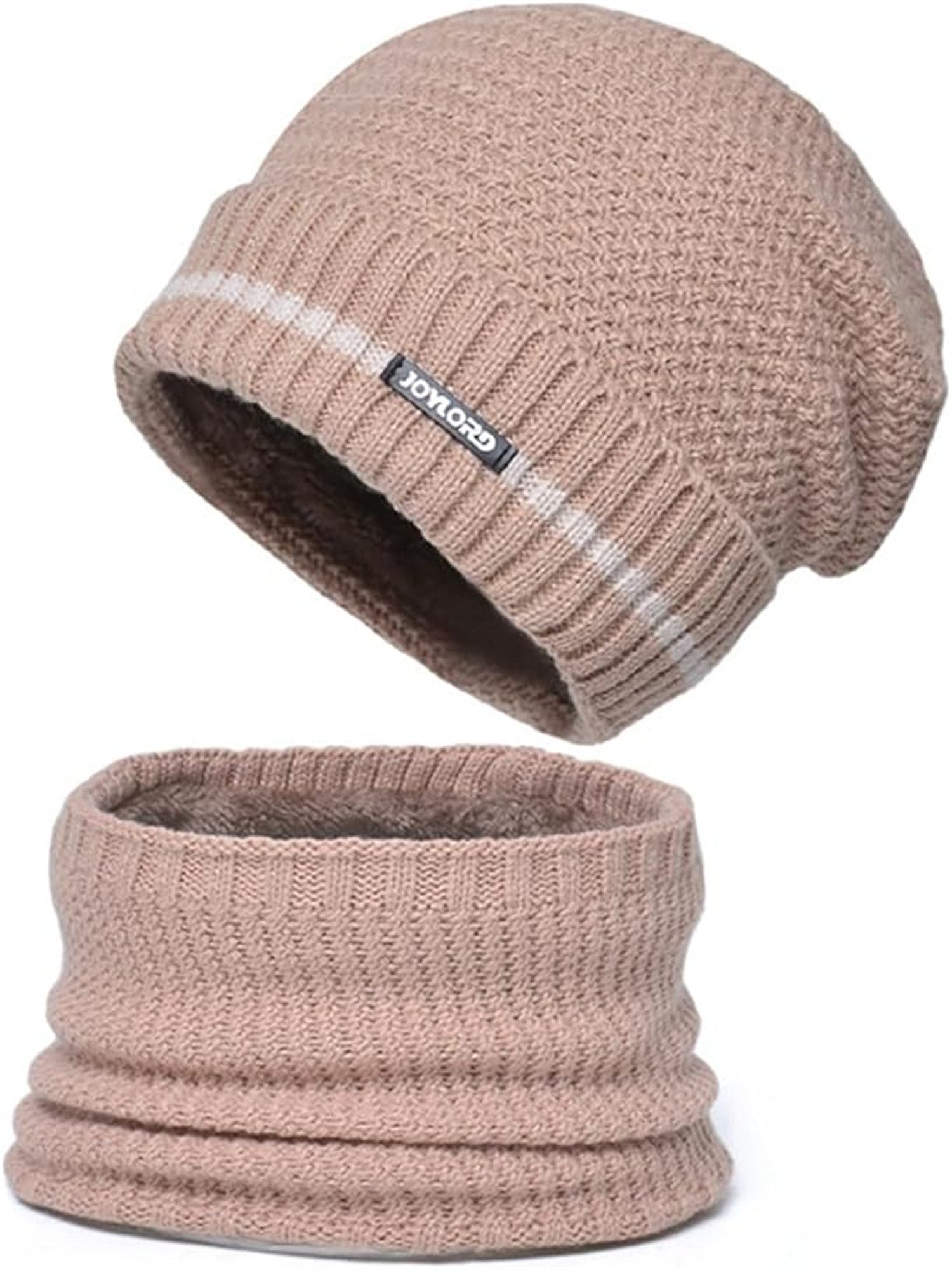 Rhein Beleuchtung Mütze & Schal Winter Chunky Knit Mütze Schal Set (mütze mit schal, schal und mütze set, mütze und loop schal) Weich und warm, geeignet für Männer und Frauen im Freien